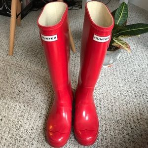 Red hunter boots